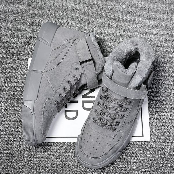 

2020 men winter warm shoes male casual lace up shoes sapato tenis masculino adulto buty scarpe uomo krasovki sneakers schoenen, Black