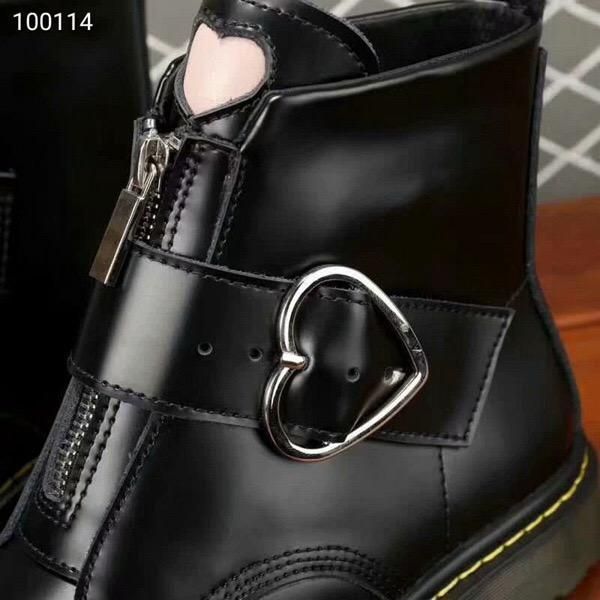 

2019 women chunky heels genuine leather martin boots brand designer elegant office ladies ankle boots chaussure homme size 35-40, Black