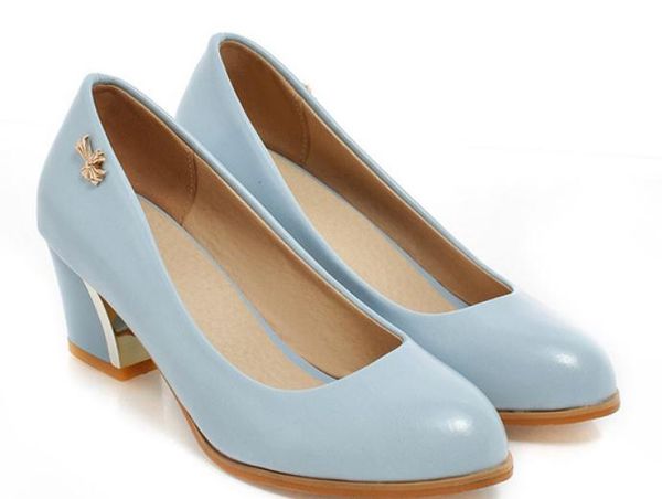 

2019 women's shoes in spring and autumn with new style high heel coarse heel round head @126, Black