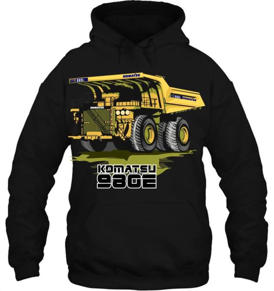 

men hoodie komatsu 980e truck women streetwear, Black
