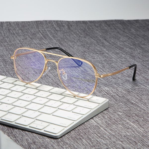

blue light blocking glasses men women computer goggles vintage pilot optical glasses frame clear lens eyeglasses eyewear oculos, Black