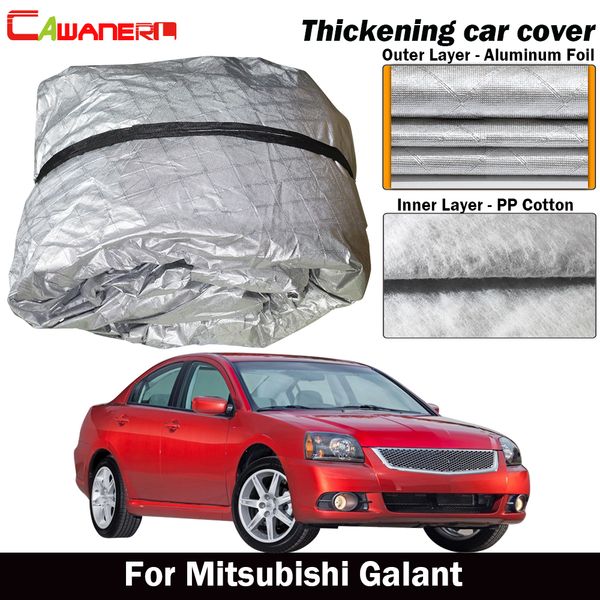 

cawanerl thick cotton car cover outdoor sun shade rain snow hail protection cover waterproof for mitsubishi galant sedan wagon
