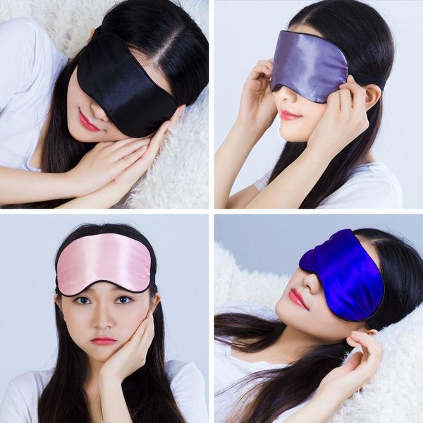 

1pcs eye cover silk sleep eye mask sleeping padded shade patch eyemask blindfolds women men travel relax rest