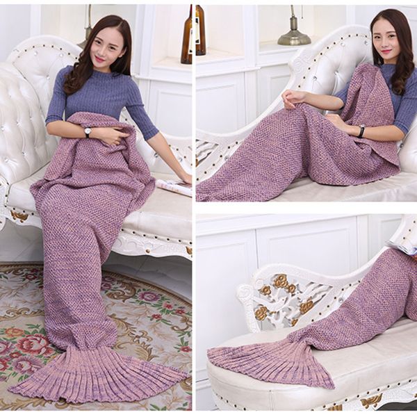 

mermaid tail blanket crochet mermaid blanket all seasons sleeping bag for kids knitted blankets birthday christmas gifts