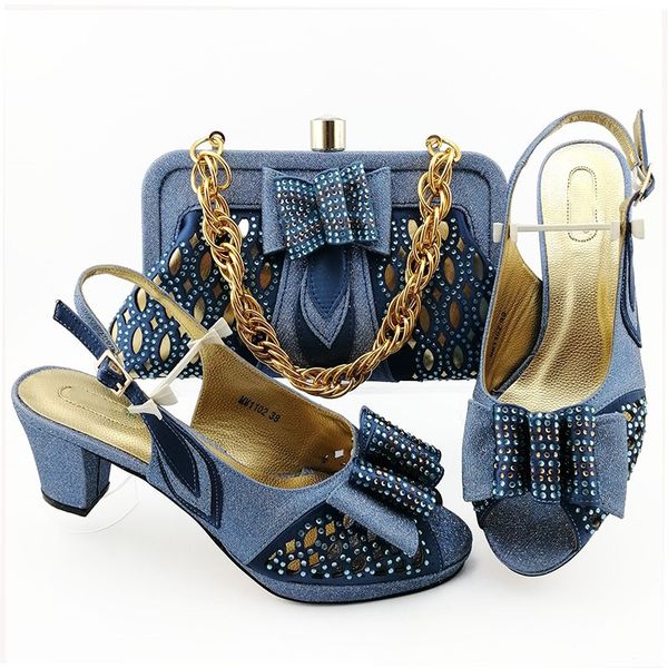 

latest light blue shoes and handbag set high heel african sandal shoes with bag set for party mm1102 heel height 7cm, Black
