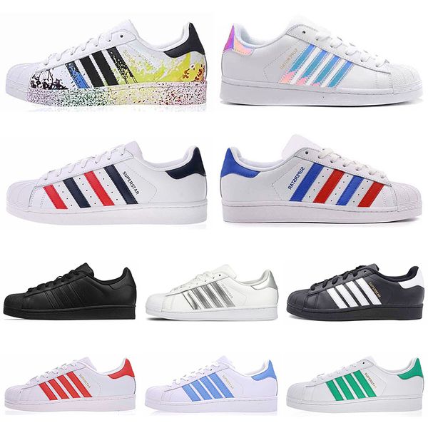 

2019 дизайнер оригинальный суперзвезда повседневная обувь мужчины женщины суперзвезда черный белое золото красный суперзвезды плоские гордос