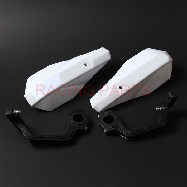 

white cool plastic handle bar brush hand guards handguard protector protection dirt bike street bike motorcycle motocross atv