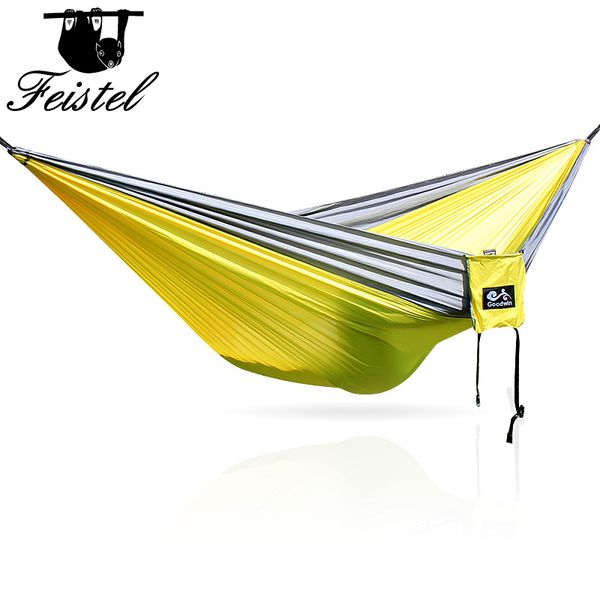 

2 people portable parachute nylon hammock camping survival garden hunting leisure travel double person hamak outdoor furniture