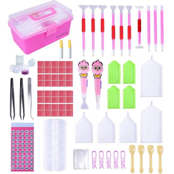 

121pcs/set diamond painting lighting drill pen storage box 5d craft embroidery tool diy adults accessories, Black