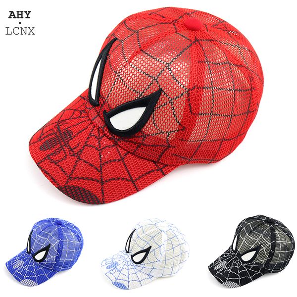 

2020 new summer spider man baby baseball caps for boy girl sun hats children mesh breathable cap cartoon hip hop snapback hat, Yellow