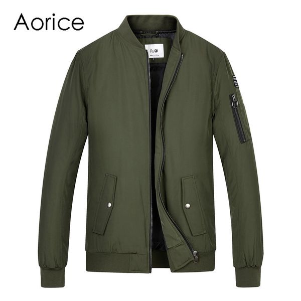 

aorice men spring winter baseball uniform coat flying jacket women&men boys' pilot suit army green black cloth qy905, Black;brown