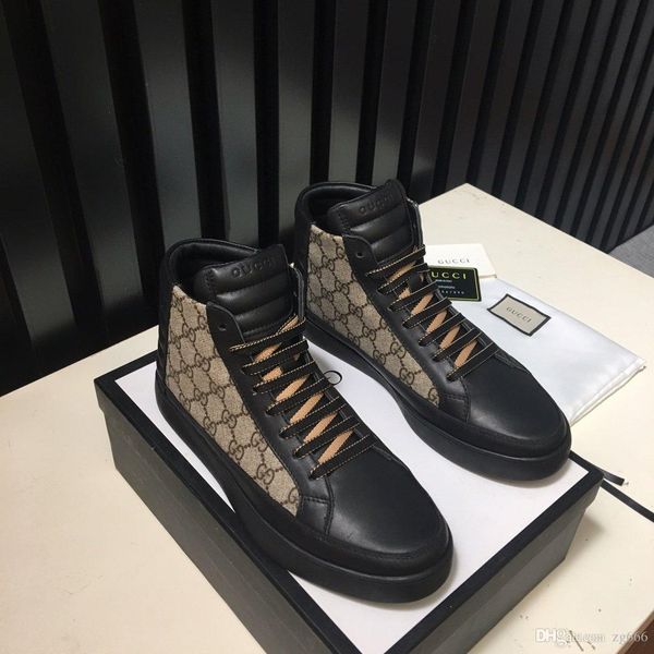 

36new limited edition french series high-end men's casual shoes, men's boots fashion sports shoes, original shoebox delivery 38-44, Black