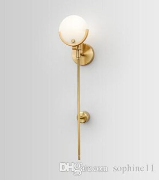

retro mable copper gold lustre led wall lamp h620mm american rh loft luminaria wall scones sofa side lighting lamparas