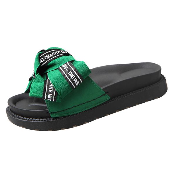 

women bowknot flat slippers girls flip flops summer shoes cool beach jelly shoes vogue zapatillas mujer, Black