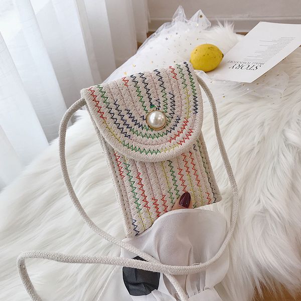 

woven small bag female 2020 new summer personality mini mobile phone bag wild straw shoulder messenger tide
