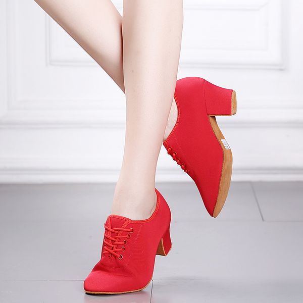 

latin dance shoes for woman oxford cloth upper modern dance shoes sneakers jazz ballroom training 5cm heel