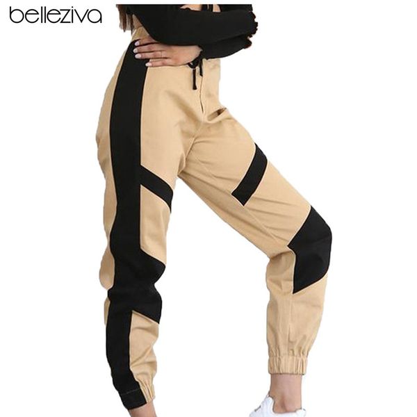 

belleziva high waist loose comfortable color matching running yoga pants gym fitness trousers workout clothing women sportswear, White;red