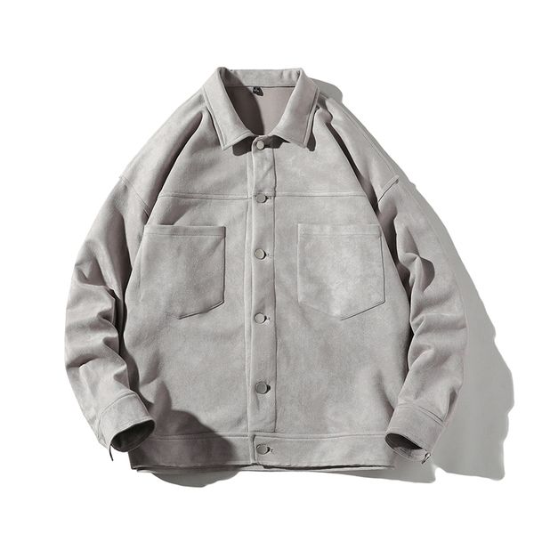 

2020 fashion suede jacket men female lapel coat loose streewear couples causal jackets male clothing plus size, Black;brown
