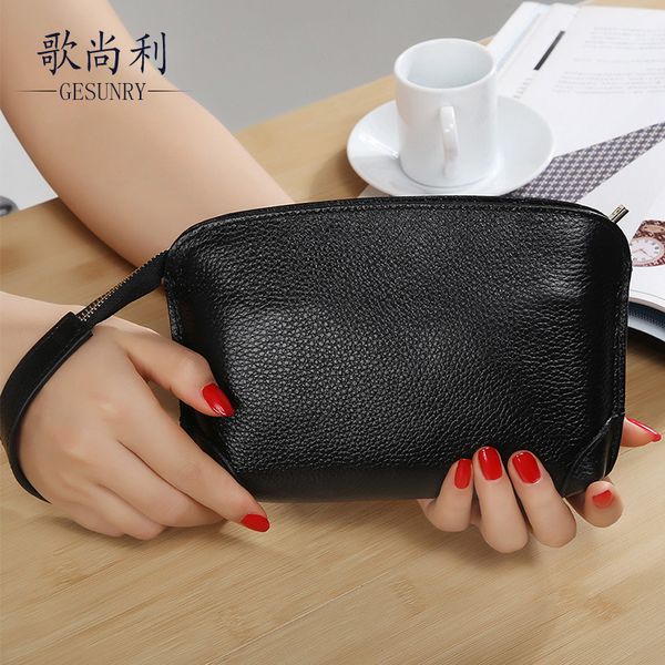 

leather handbags fashion casual ms. clutch mobile phone bag purse