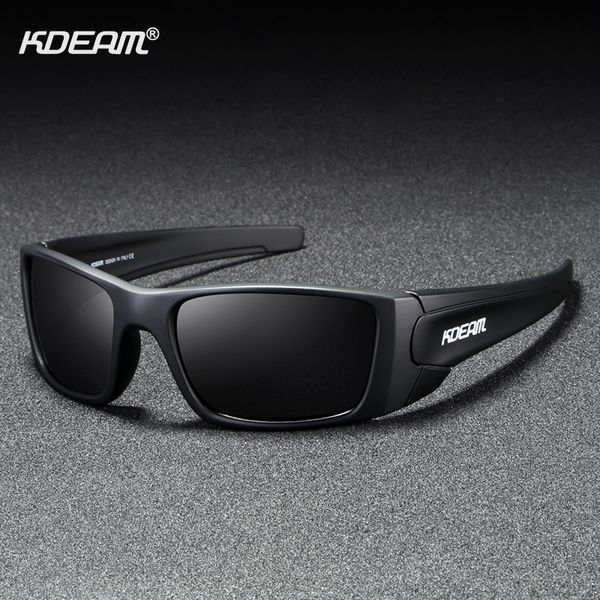 

kdeam rectangular polarized sunglasses for men running climbing sports sun glasses real coated lens tr90 frame cx200706, White;black