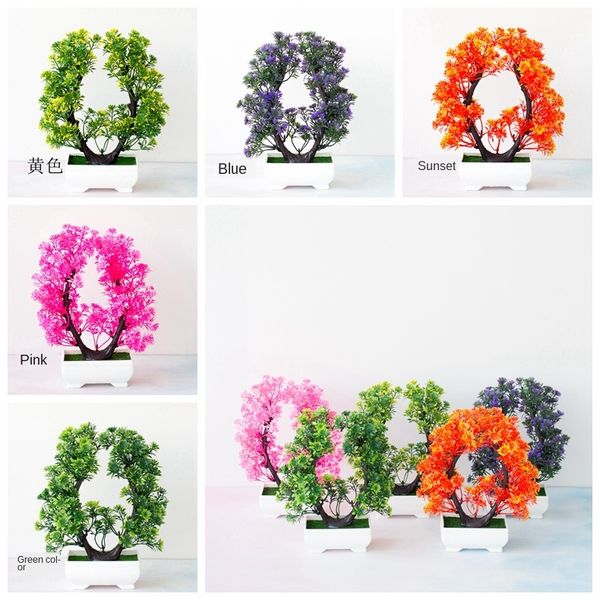 

new artificial plants bonsai small tree fake flowers potted for party home decor l garden landscape decor pgraph prop