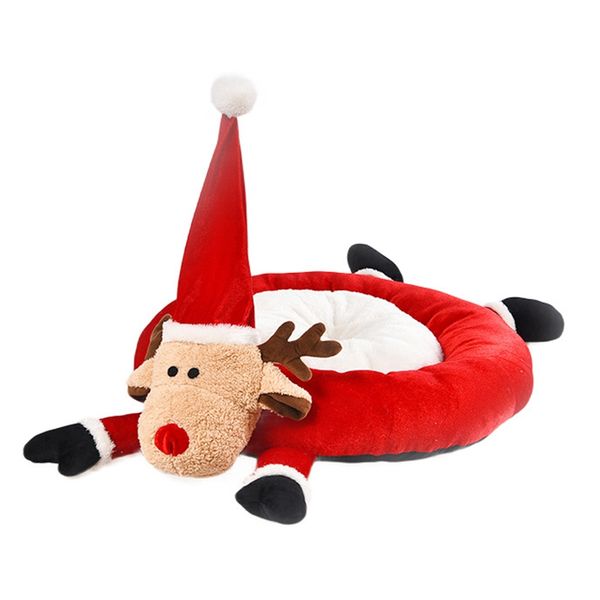 

christmas style pet nest winter warm kennel cat litter pet sofa mat