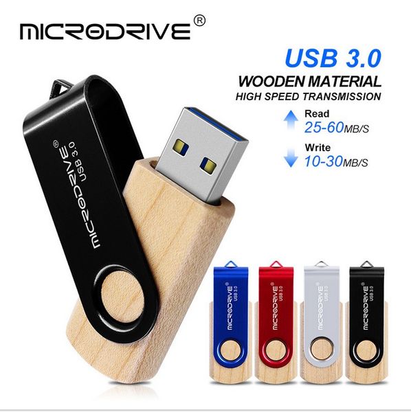 

2019 new vintage wood rotation u disk usb 3.0 high speed usb flash memory stick storage drive 128gb 8gb 32gb 16gb