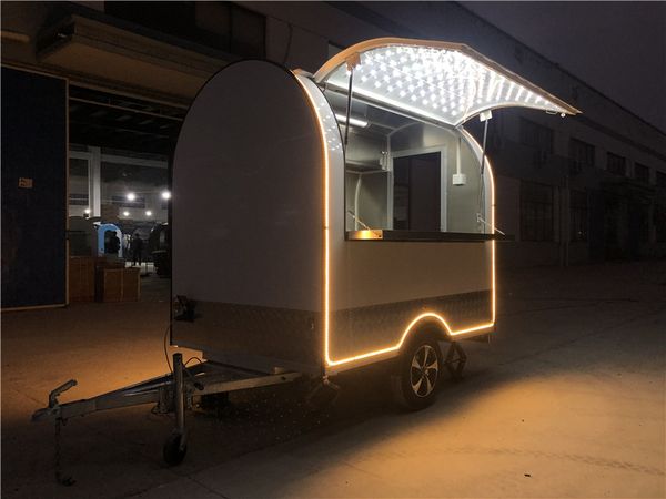 

stainless steel food truck food trailer 230x155x230cm white