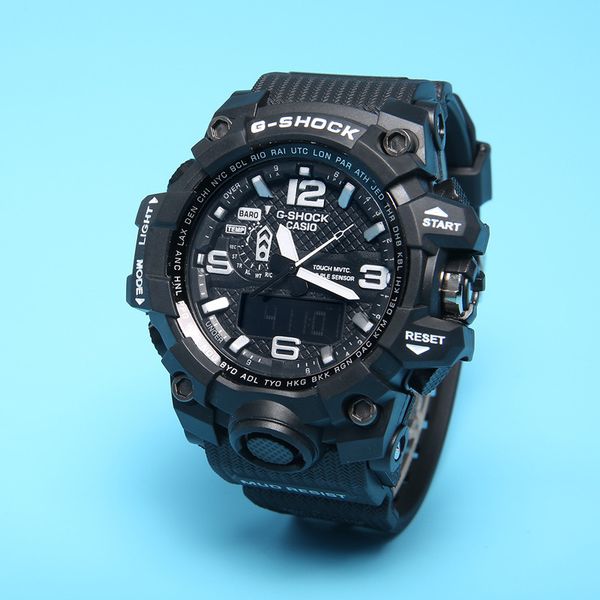 

waterproof fashion mens g100 military wristwatches multifunction led digital shock quartz sport watches for man male students clock with box, Slivery;brown