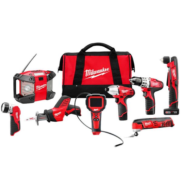 

Milwaukee 2495 28 m12 12 volt cordle power lithium ion 8 tool combo kit