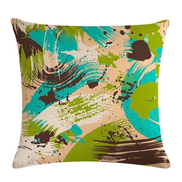 

pillow cover personalized graffiti painting linen cushion cover decor bedding 45x45cm pillow case home decor housse de coussin