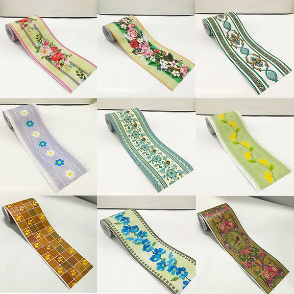 

pvc 3d wallpaper border self-adhesive skirting line waterproof sticker kitchen bathroom removable modern tile wall sticker 10m