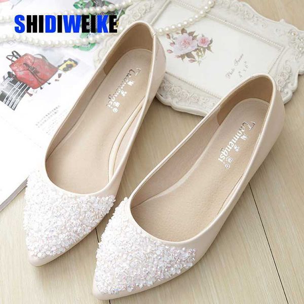 

fashion women ballet shoes leisure spring pointy ballerina bling rhinestone flats shoes princess shiny crystal wedding, Black