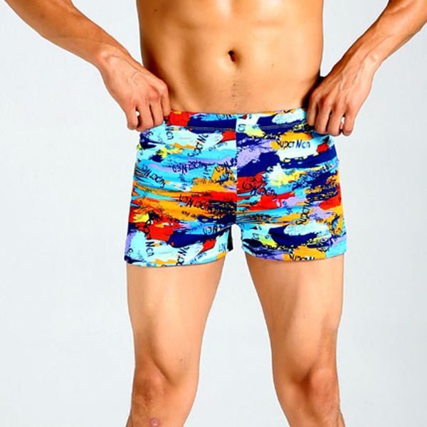 

new print fashion swim shorts four points surf shorts spa color block boxer swim sungas de praia homens #t