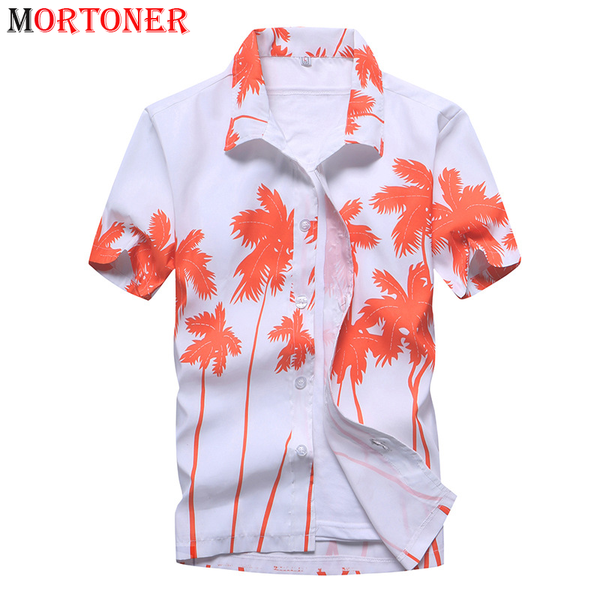 

men's casual shirts palm tree hawaiian shirt men 2021 summer short sleeve tropical aloha mens button down male beach clothing, White;black