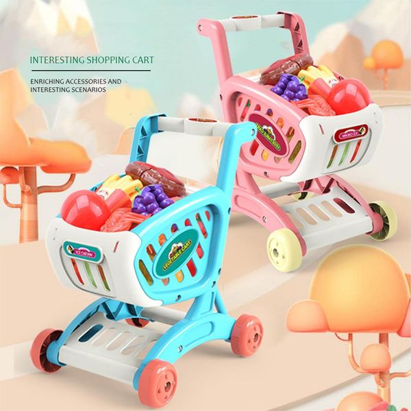 

дети корзина сымитированный супермаркет вагонетки притворитесь play set fruit растительные обучающие игрушки продовольственные подарки