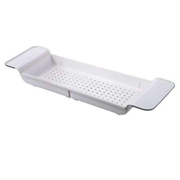 

new bathtub storage rack bath tray shelf shower tub bathroom tools makeup towel organizer plastic kitchen sink drain holder whit