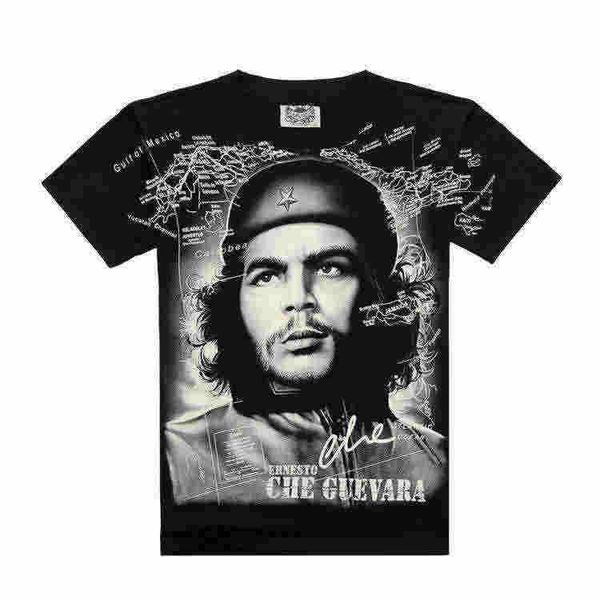 

mens t shirt hip hop printed rocker ac dc skull skeletontai chi dragon indian chief crim reaper skull witch eagle che guevara ghost rider, White;black