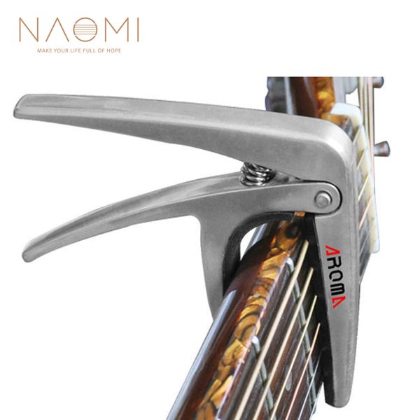 NAOMI Aroma AC01 Capotasto per chitarra Aroma Capotasto in metallo Premium Chitarra elettrica acustica Trigger StyleAccessori per chitarra color argento9567669