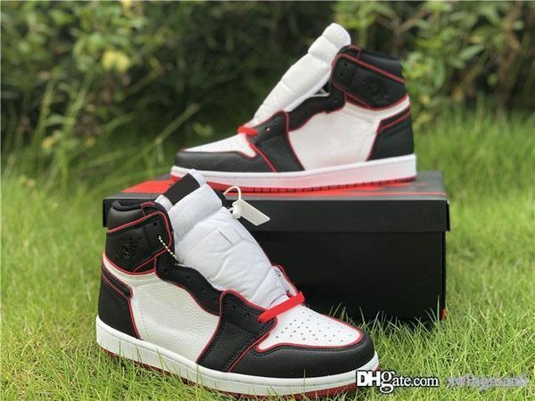 

2019 top air аутентичные 1 high og bloodline черный баскетбол обувь gym красно-белые ретро мужчины женщины спорт кроссовки 555088-062 с коро