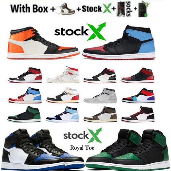 

with box stock x 1 1s mens basketball shoes unc fearless travis scotts turbo green sports trainer us13 sneakers size 36-47