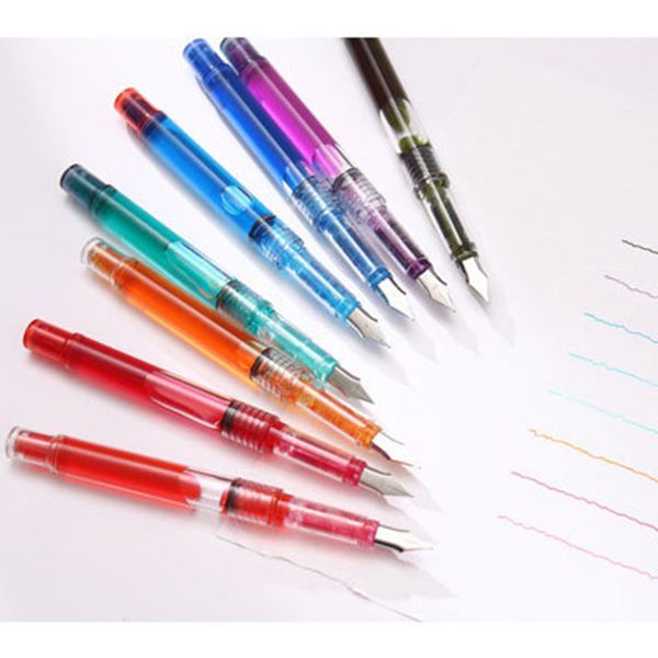 

new luxury quality multicolor transparent white school office fountain pen student school office stationery 10pcs