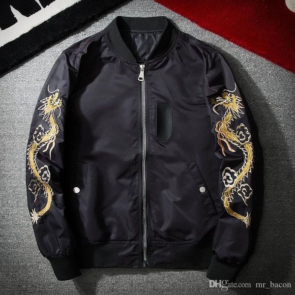 

дрогон печати конструктор бомбардировщик куртки мужские хип-хоп пальто ma-1 flight jacket для младшего letterman jacket, Black;brown