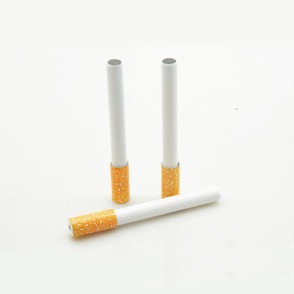 100pcs metallo primavera forma di sigaretta pipe mini mano tubi di tabacco da fiuto tubo pipistrello in alluminio accessori per fumatori con display