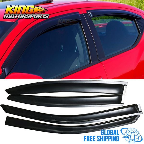 

fits 08-14 dodge avenger acrylic window visors 4pc set global ing