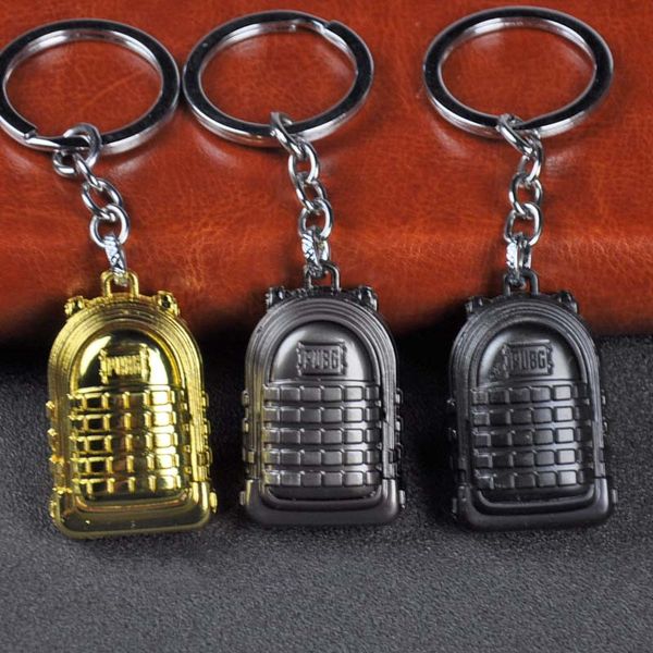 

pubg keychain battle grounds mini backpack key ring playerunknowns battlegrounds key holder armor helmet chains game jewelry, Silver