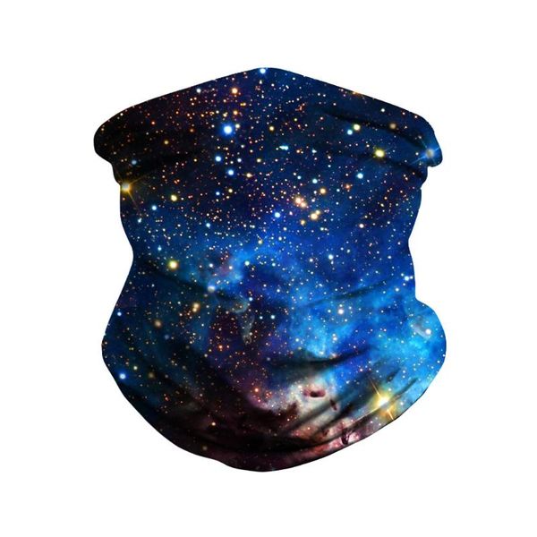 

seamless headwear bandana starry sky print riding stretch headband sport neck gaiter balaclava outdoor cycling hiking face scarf, Black