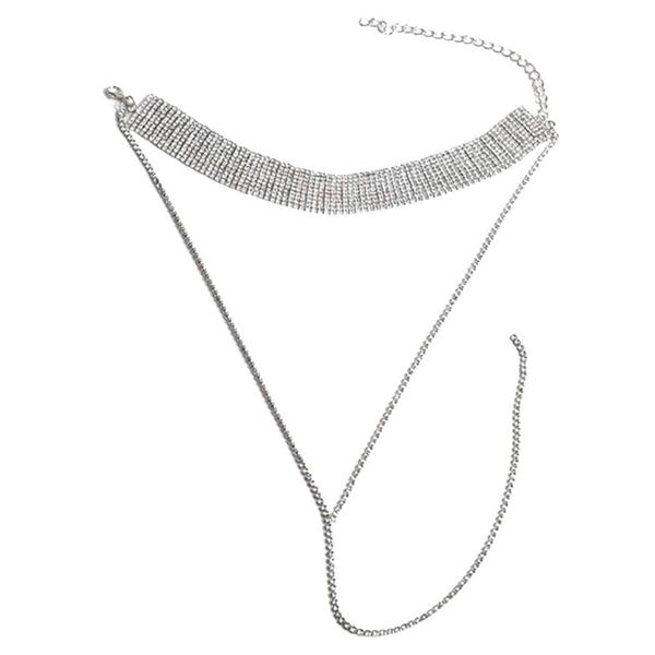 

women fashion rhinestone geometric layered choker casual 2.5cm/1.0inch box chain lobster claw necklace, Golden;silver