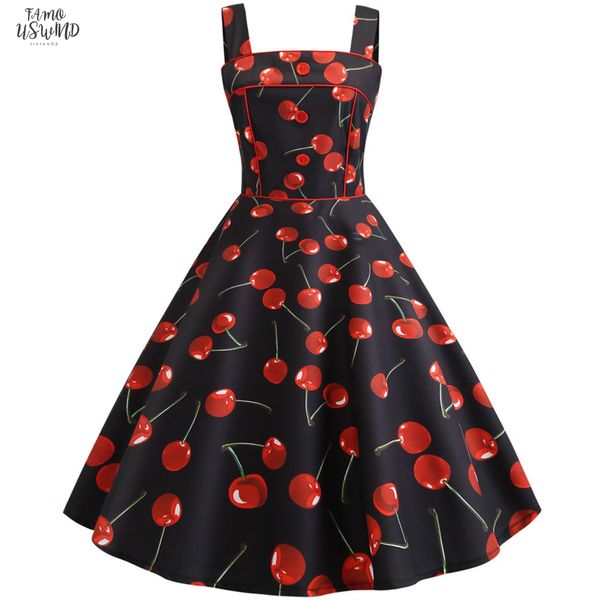

cherry print summer clothing womens clothing womens clothing womens pink party 50 rock and ro, Black;gray