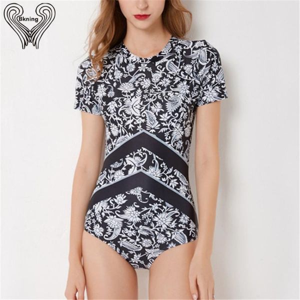 

bikinis set swimsuit school rashguard short sleeve swim sports swimwear women wet suit print bathing badpak one piece swimming suits